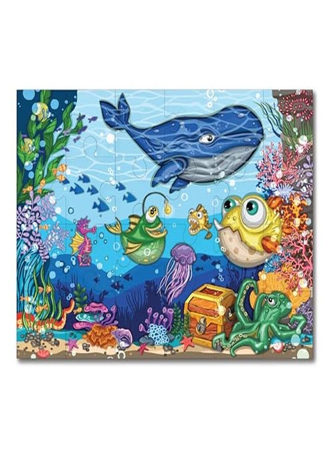 Khilonewale Colorful 8x12 Inch Jigsaw Puzzle for Kids Ages 3+, Educational Cartoon Animals & Ocean Scene Puzzle, Premium Thick Pieces, Learning Toy & Gift for Boys and Girls (Ocean Friends) - Image 1
